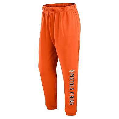 Men's Fanatics Branded Orange Oklahoma State Cowboys Chop Block Fleece Sweatpants