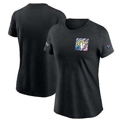 Women's Nike  Black Los Angeles Rams 2023 NFL Crucial Catch Sideline Tri-Blend T-Shirt