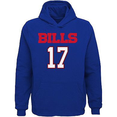 Youth Josh Allen Royal Buffalo Bills Mainliner Player Name & Number Pullover Hoodie