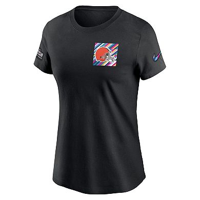 Women's Nike  Black Cleveland Browns 2023 NFL Crucial Catch Sideline Tri-Blend T-Shirt