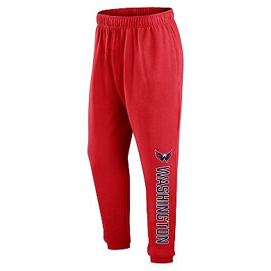 Men's Fanatics Branded Red Washington Capitals Chop Block Fleece Sweatpants