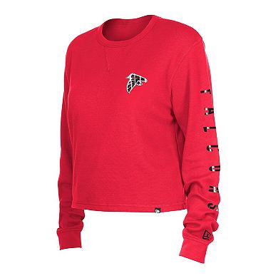 Women's New Era  Red Atlanta Falcons Thermal Crop Long Sleeve T-Shirt