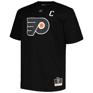 Men's Profile Eric Lindros Black Philadelphia Flyers Big & Tall Captain Patch Name & Number T-Shirt