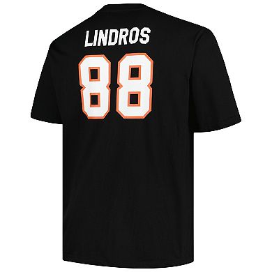 Men's Profile Eric Lindros Black Philadelphia Flyers Big & Tall Captain Patch Name & Number T-Shirt