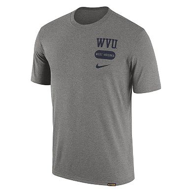 Men's Nike Heather Gray West Virginia Mountaineers Campus Letterman Tri-Blend T-Shirt