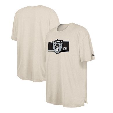 Men's New Era  Cream Oakland Raiders Third Down Big & Tall Historic T-Shirt