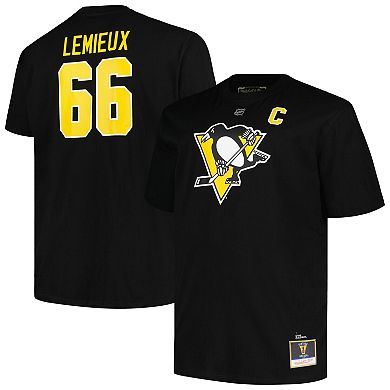Men's Profile Mario Lemieux Black Pittsburgh Penguins Big & Tall Captain Patch Name & Number T-Shirt
