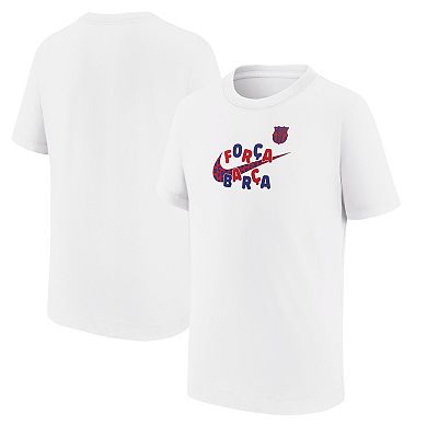 Youth Nike White Barcelona Mascot T-Shirt