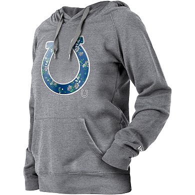 Women's New Era  Gray Indianapolis Colts Floral Raglan Pullover Hoodie