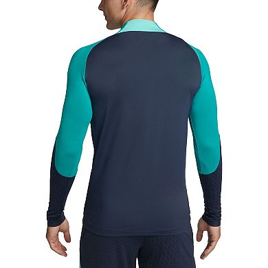 Men's Nike Navy Barcelona Strike Drill 2023/24 Performance Quarter-Zip Long Sleeve Top
