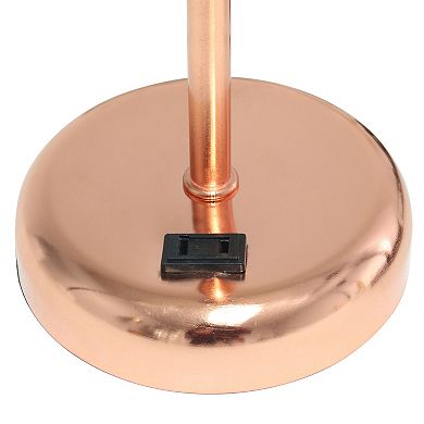 Creekwood Home Oslo Contemporary Rose Gold Table Desk Lamp