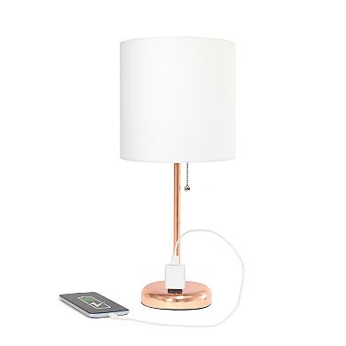 Creekwood Home Oslo Contemporary Rose Gold Table Desk Lamp