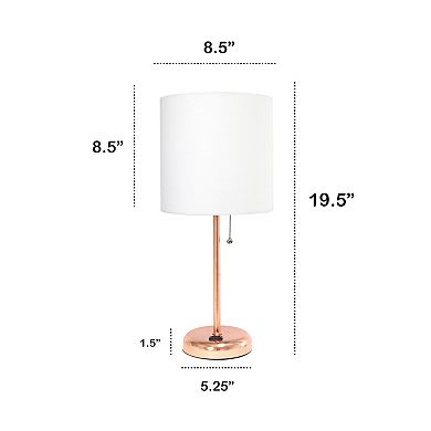 Creekwood Home Oslo Contemporary Rose Gold Table Desk Lamp