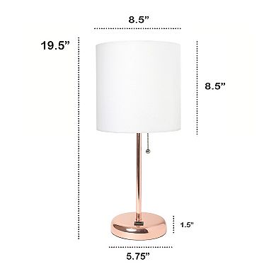 Creekwood Home Oslo Contemporary Rose Gold Table Desk Lamp