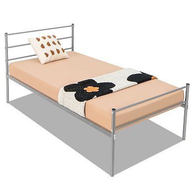 Metal Bed Frame Platform with Headboard