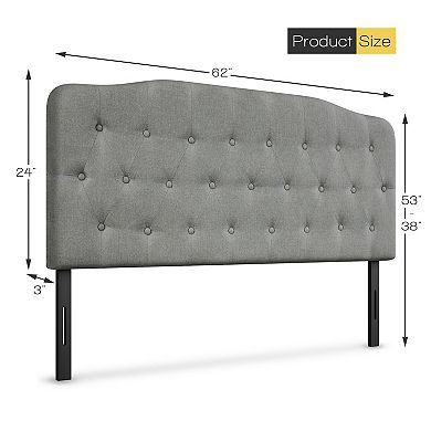 Queen Upholstered Headboard with Adjustable Heights