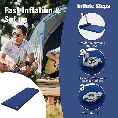 Self-inflating Lightweight Folding Foam Sleeping Cot with Storage bag
