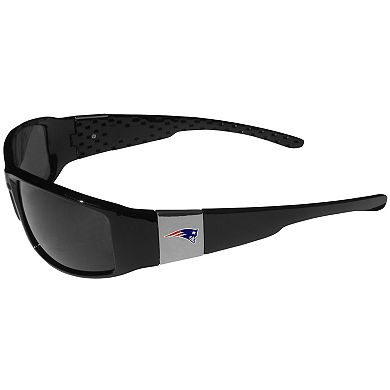 New England Patriots Chrome Wrap Sunglasses with Microfiber Bag