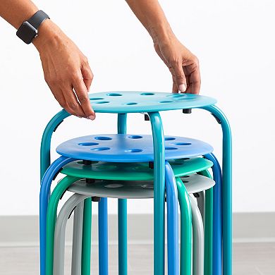 Norwood Commercial Furniture Contemporary Color Stacking Stool Set (Pack of 4)