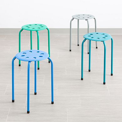 Norwood Commercial Furniture Contemporary Color Stacking Stool Set (Pack of 4)