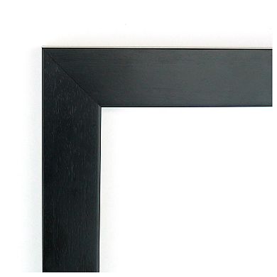 Tribeca Black Beveled Wood Bathroom Wall Mirror