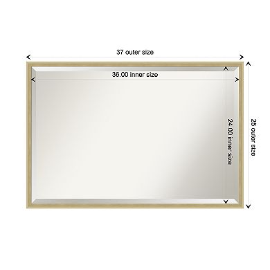 Lucie Silver White Beveled Wood Bathroom Wall Mirror