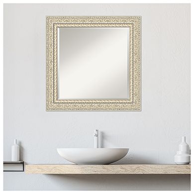 Fair Baroque Cream Beveled Wood Bathroom Wall Mirror