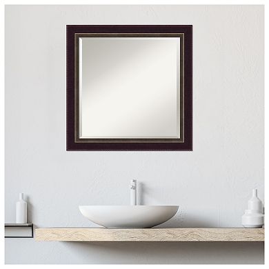 Signore Bronze Beveled Wood Bathroom Wall Mirror