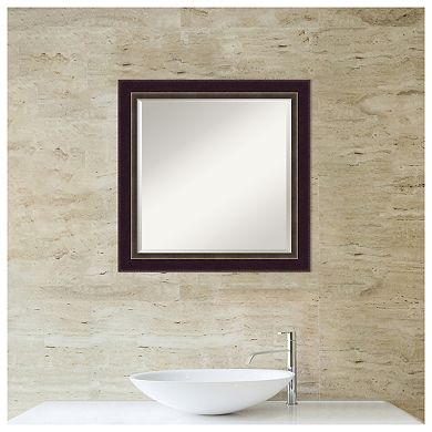 Signore Bronze Beveled Wood Bathroom Wall Mirror