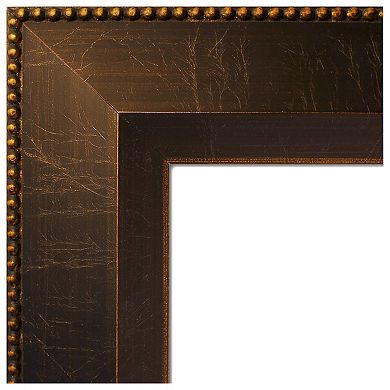 Signore Bronze Beveled Wood Bathroom Wall Mirror