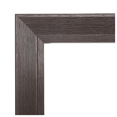 Romano Espresso Narrow Beveled Wood Bathroom Wall Mirror