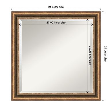 Manhattan Bronze Narrow Beveled Wood Bathroom Wall Mirror