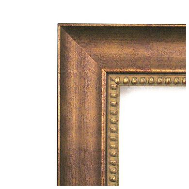 Manhattan Bronze Narrow Beveled Wood Bathroom Wall Mirror