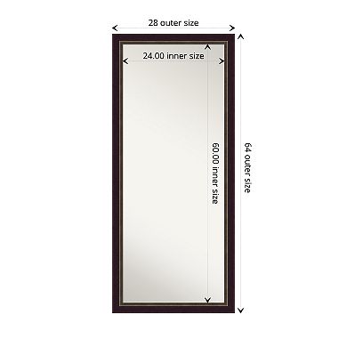 Signore Bronze Wood Full Length Floor Leaner Mirror