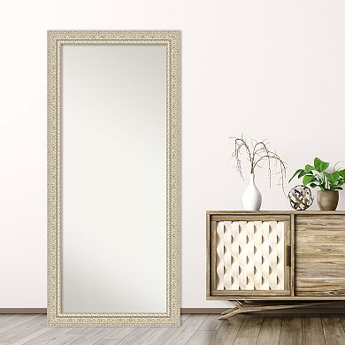 Fair Baroque Cream Wood Full Length Floor Leaner Mirror