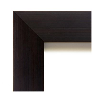 Portico Espresso Beveled Wood Bathroom Wall Mirror