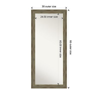 Alexandria Greywash Wood Full Length Floor Leaner Mirror