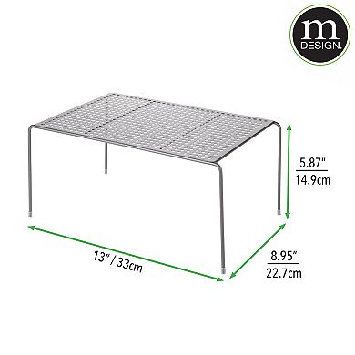 mDesign Large Metal Raised Closet Storage Shelf Organizer - 4 Pack