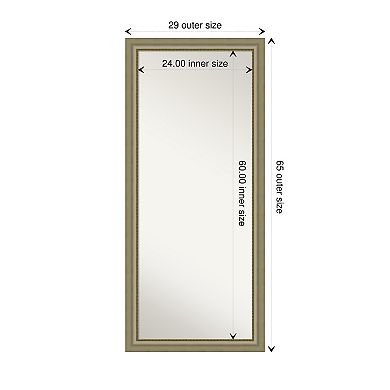 Vegas Silver Wood Full Length Floor Leaner Mirror