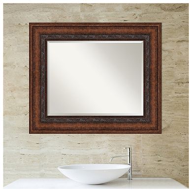 Decorative Bronze Beveled Bathroom Wall Mirror