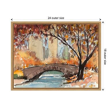 Autumn in New York - Study I by Samuel Dixon Framed Canvas Wall Art Print