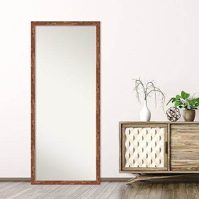 Fresco Dark Walnut Wood Full Length Floor Leaner Mirror