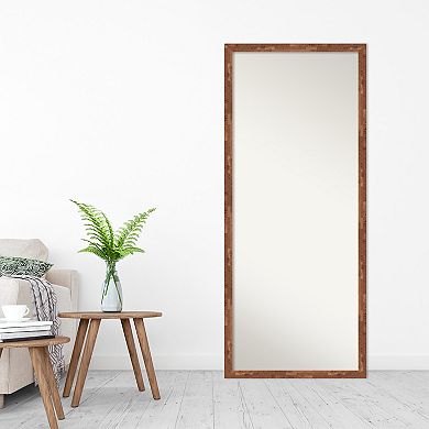 Fresco Dark Walnut Wood Full Length Floor Leaner Mirror