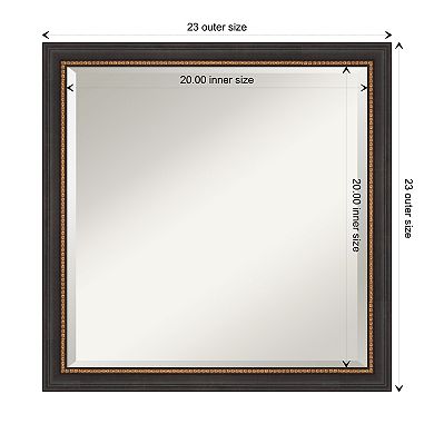 Ashton Black Beveled Wood Bathroom Wall Mirror