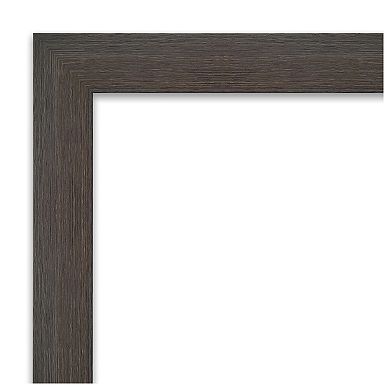 Hardwood Chocolate Narrow Beveled Wood Bathroom Wall Mirror