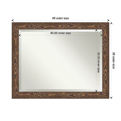 Bridget Brown Beveled Wood Bathroom Wall Mirror