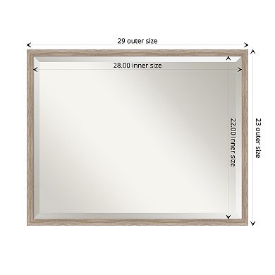 Hardwood Wedge Whitewash Beveled Wood Bathroom Wall Mirror