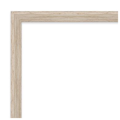 Hardwood Wedge Whitewash Beveled Wood Bathroom Wall Mirror