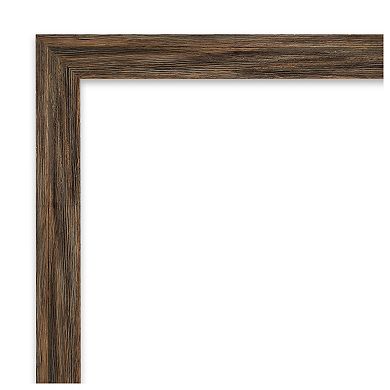 Regis Barnwood Mocha Narrow Beveled Wood Bathroom Wall Mirror