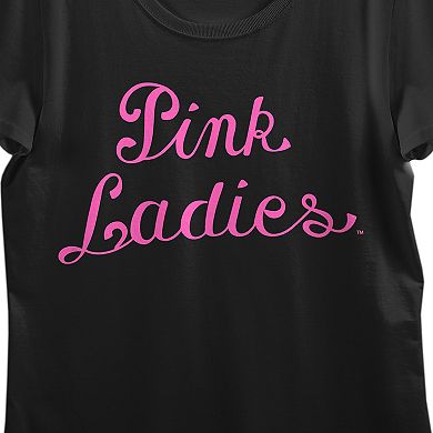 Juniors' Grease Pink Ladies Logo Crew Graphic Tee